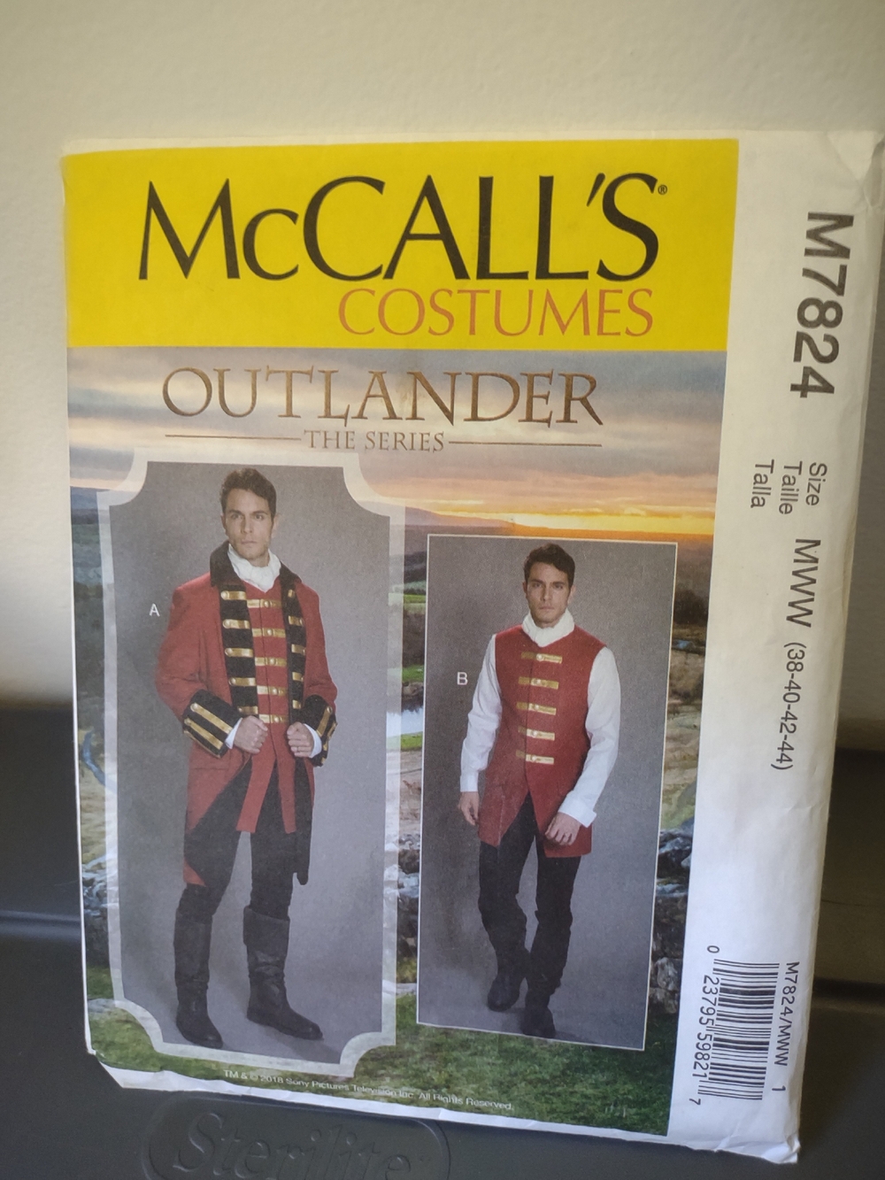 McCALL'S Outlander Red Men's Historical Costume Jacket Sewing Pattern New
